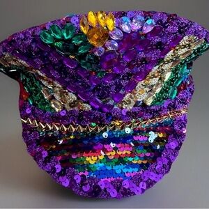 Colorful Sequin and Gemstone Hat